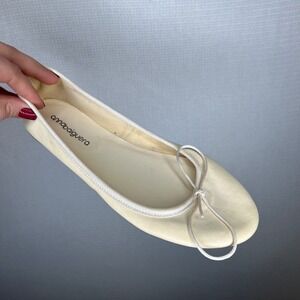 Anna Baiguera Ballet Flat RIGHT SHOE ONLY Cream Leather Bow Women's Size 41